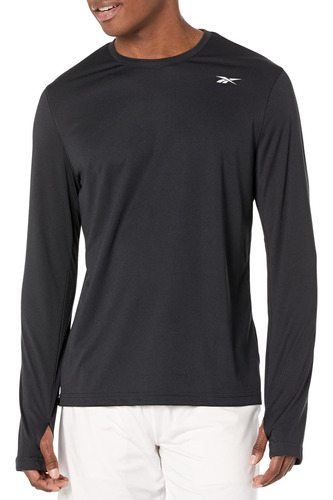 Libro: Reebok Mens Standard Long Sleeve Workout Shirt, Blac