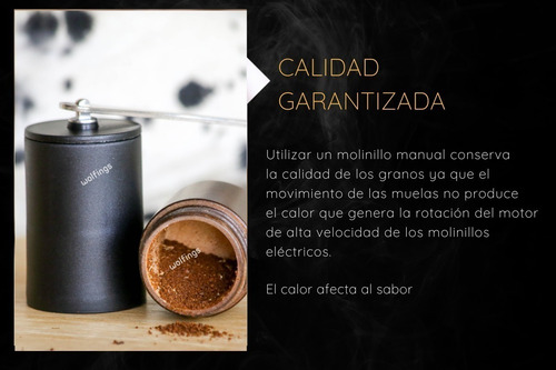 Imagen 10 de 10 de Molinillo Cafe Manual Granos Semillas Triturador Portatil
