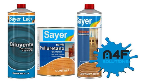 Kit Brillo Directo Barniz,catalizador Y Diluyente 1 L Sayer