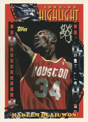 Barajita Hakeem Olajuwon Highlight Topps 1993 #2 Rockets