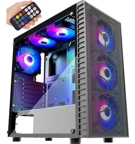 Musetex Mesh Atx Mid-tower Computer Gaming Case Con 6 Pcs ×