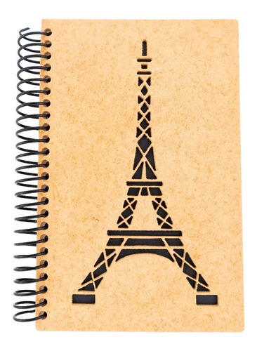 Libreta Torre Eiffel En Portada De Madera | Meses sin intereses