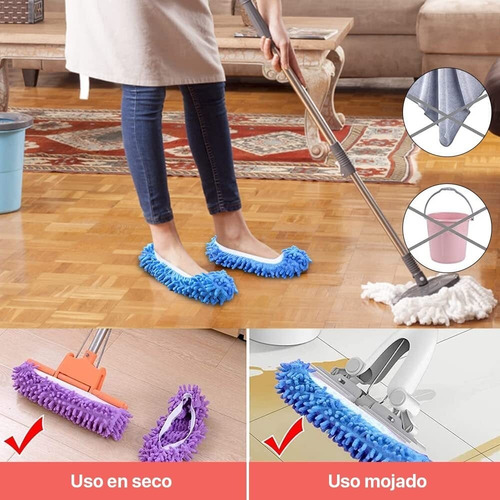 10 Pantuflas Lavables Para Mopa De Polvo