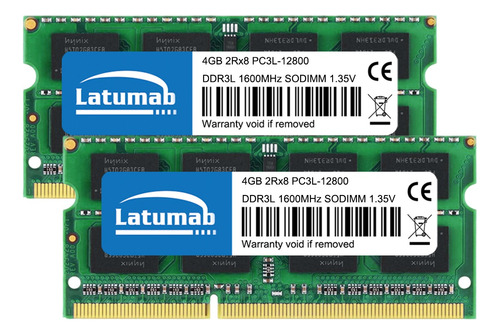 Memoria Ram 8gb(4gbx2)1600mhz Ddr3l-12800s 1.35v/1.5v Laptop