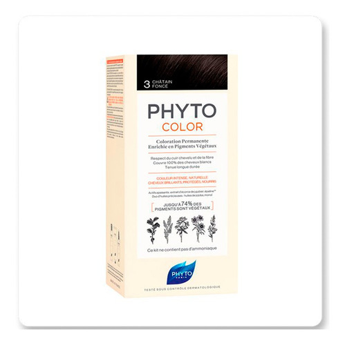 Tinte Phyto Phytocolor 3 Dark Brown 50 - mL a $1518