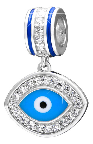 Emostar Dijes De Ojo Turco Para Pulsera Europea, Plata De Le