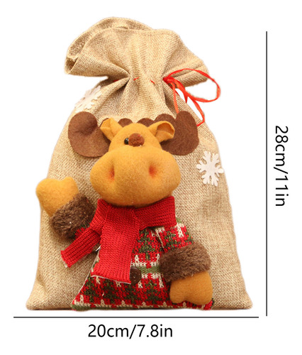 Bolsa De Regalo De Navidad, Bolsa Duradera De Regalo De Lino