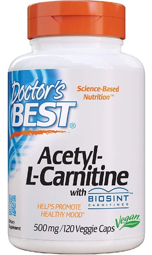 Acetil L-carnitina 500 Mg Doctor's Best 120 Capsulas Sabor Neutro