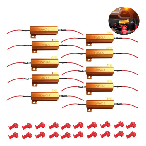 Resistencias Led Canbus Error Foco Fundido 50w 6ohm 10pcs