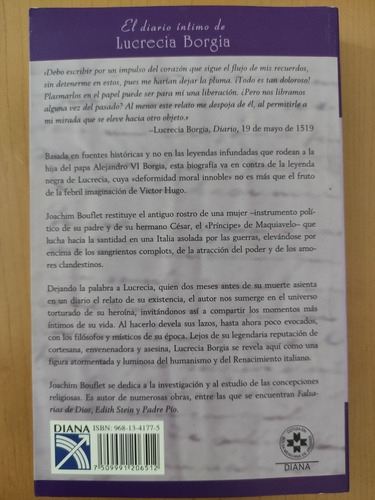 El Diario Intimo De Lucrecia Borgia. Joachim Bouflet. Diana