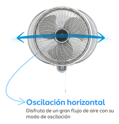Ventilador De Pared Navia M018p Blanco 45.72 Cm Blanco Gris 3