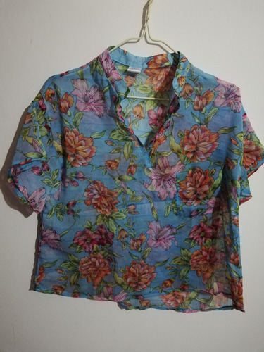 Blusas Azul Floreada