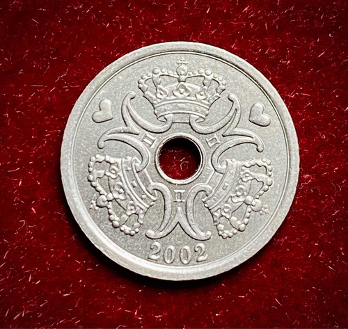 Moneda 1 Corona Dinamarca 2002 Km 873