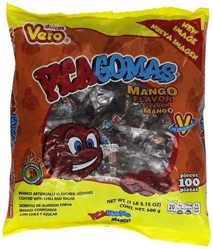 Pica Gomas Mango Gomitas Dulce Enchilados Vero 100pz (600g)