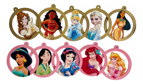 Esferas Navideñas Princesas Disney Ariel Moana Mulan Bella