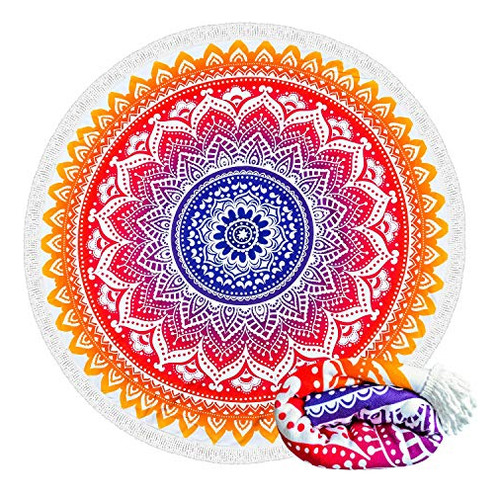 Mandala Oriental Con Diseño De Flores Retreez, Tamaño Grande