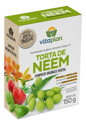6 Torta Vegetal De Neem Composto Pó De Neem 150g Vitaplan