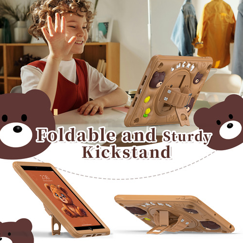 Funda Híbrida Giratoria 360 Con Dibujos Animados Para Ni?os