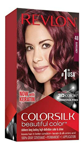 Tinte Para Cabello Revlon Colorsilk #48 Borgoña (paquete De 