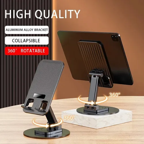 Soporte De Mesa Para Celular Rotación 360 Aluminio Plástico