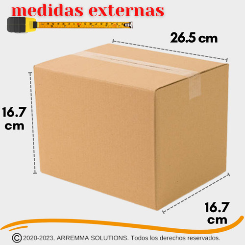 Cajas De Cartón Para Envíos 26x16x16cm25pzs Cartón Corrugado