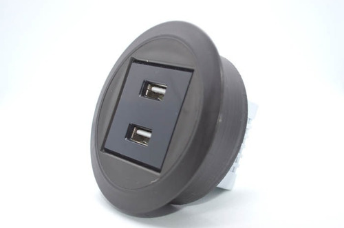 Grommet Usb Eléctrico 60mm Funcional Mueble Negro Calidad