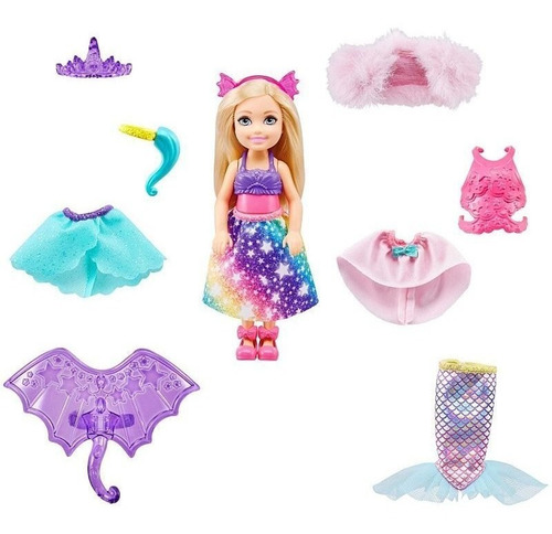 Boneca Barbie Chelsea Princesa Monte Seu Look - Mattel Gtf40