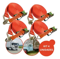 Comprar Kit 4 Cinta Carga Pesada Catraca 5 Toneladas 10 Mt Carga Aço Cor KIT 4 X LARANJA 5 TON 10 MT CATRACA no Mercado Livre