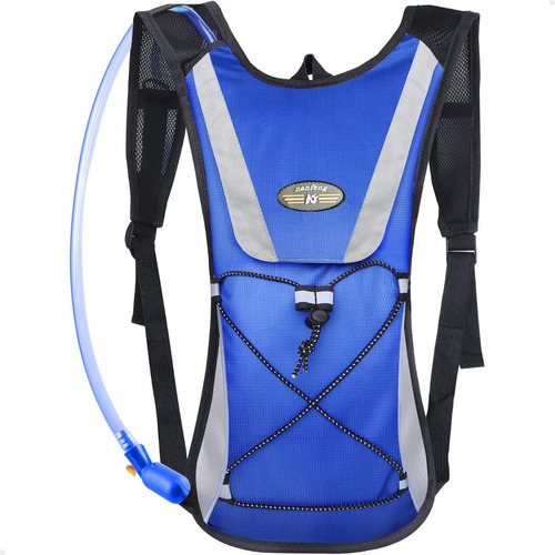 Mochila Hidratação Lorben Impermeável Bolsa Água 2 L Bike Cor Azul Desenho do tecido Liso