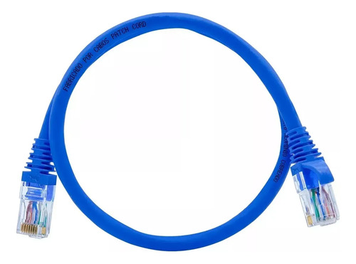 Kit 70 Und Cabo Patch Cord Cat6 - 50cm Azul Com Capa
