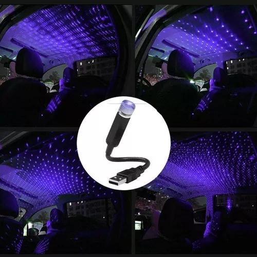 Luz Led Usb Proyector Estrellas Decoracion Auto Techo Pie Ax Color Negro  Color De La Luz Violeta