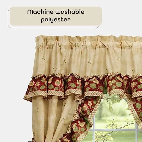 Juego De Cortinas Para Ventana Con Estampado De Cabaña, 57 P