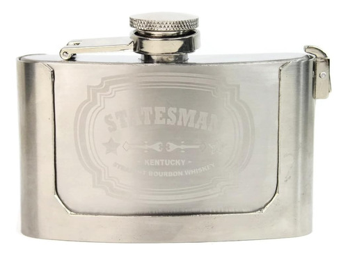 Statesman Grabado Hebilla Hip Flask Kingsman 3oz Acero Inoxi