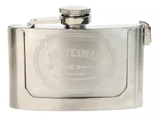 Statesman Grabado Hebilla Hip Flask Kingsman 3oz Acero Inoxi