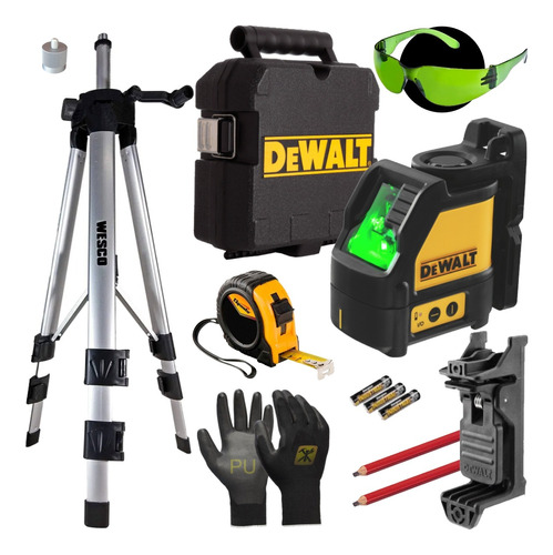 Nivel A Laser De 2 Linhas Verde Dewalt Dw088cg-la + Tripe