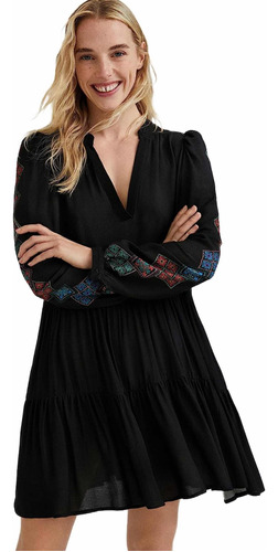 Vestido Desigual S Nuevo Negro Endula Calce Holgado