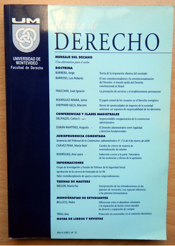 Revista De Derecho Nº 12 Año 2007 Universidad De Montevideo