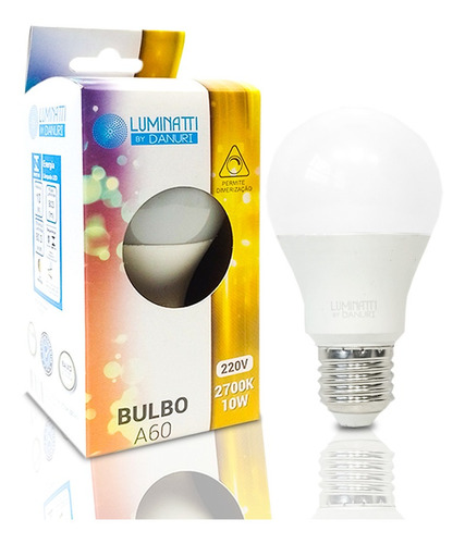 Lâmpada Led A60 Dimerizável Luminatti 10w 2700k 220v Cor da luz Branco-quente