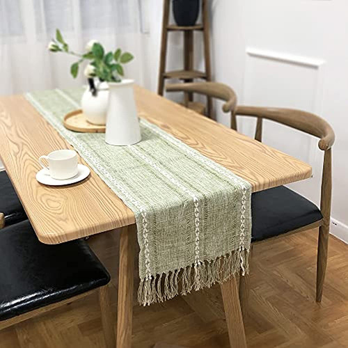 Tapete De Mesa De Comedor Retro Elegante De Algodón Tejido A