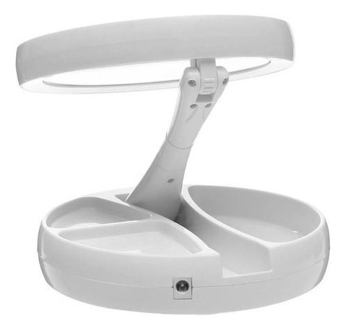 Espelho De Luz Led Dobravel Aumenta 10x Maquiagem Portátil