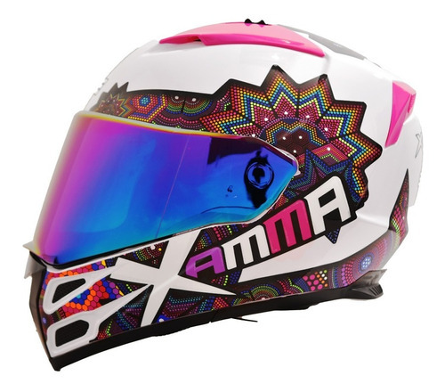 Casco Integral Para Moto Edge Forza Xamma Certificado Dot Color Violeta Tamaño del casco L