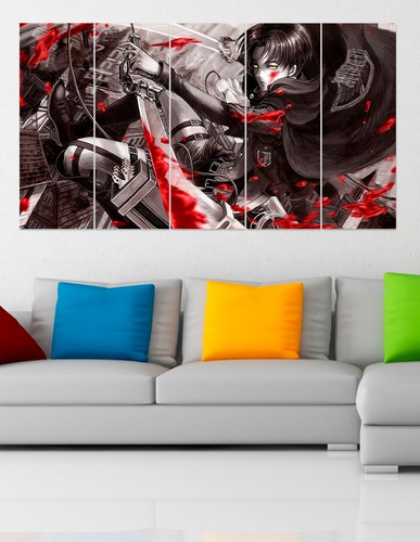 Cuadro Poliptico Levi Ackerman Attack On Tittan Canvas Art