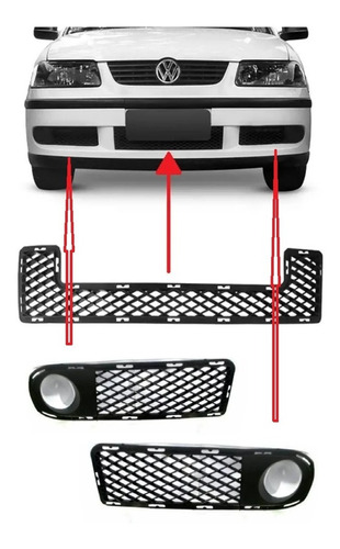 Rejillas Laterales Y Central Paragolpe Gol 2000/2003 F.aux.