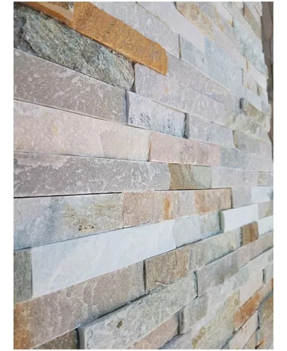 Revestimiento Pared Placa Natural De Piedra Mix 15x60 Caja