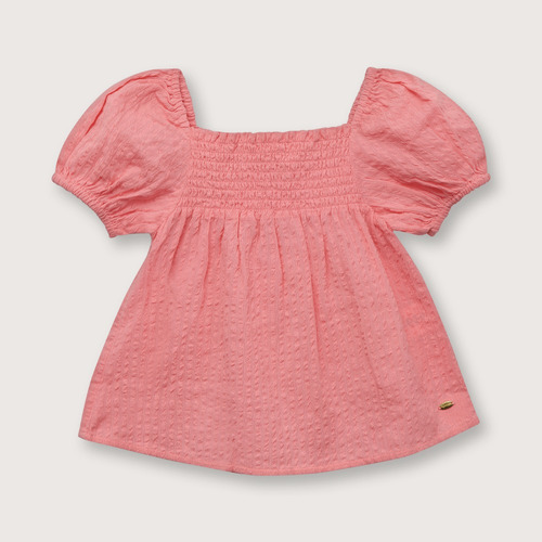 Blusa Niña Manga Globo Rosada (6 Meses A 4 Años)