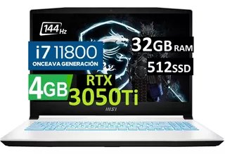 Msi Sword 15 144hz Ci7-11800h 32gb 512ssd Rtx3050ti 4gb 2022