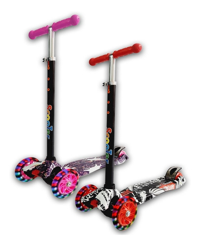 Imagen 1 de 10 de Monopatin Scooter Italy Original Graffiti 4 Ruedas Con Luces