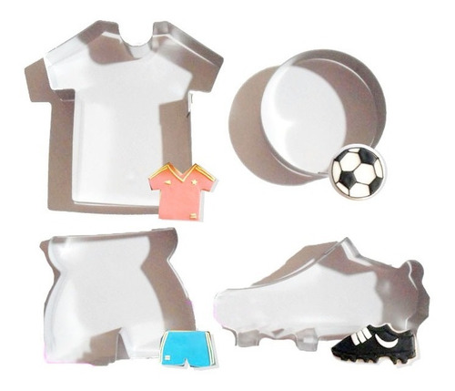 Cortadores Futbol Playera Balon Taco Short Galletas 4 Pzas