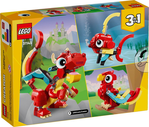 Lego Creator 31145 Dragón Rojo Cantidad de piezas 149