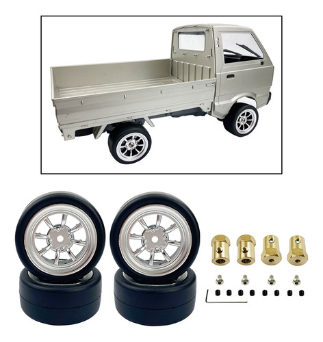 Neumáticos De Goma Rc Para Wpl D12 Rc Adaptador De Oro